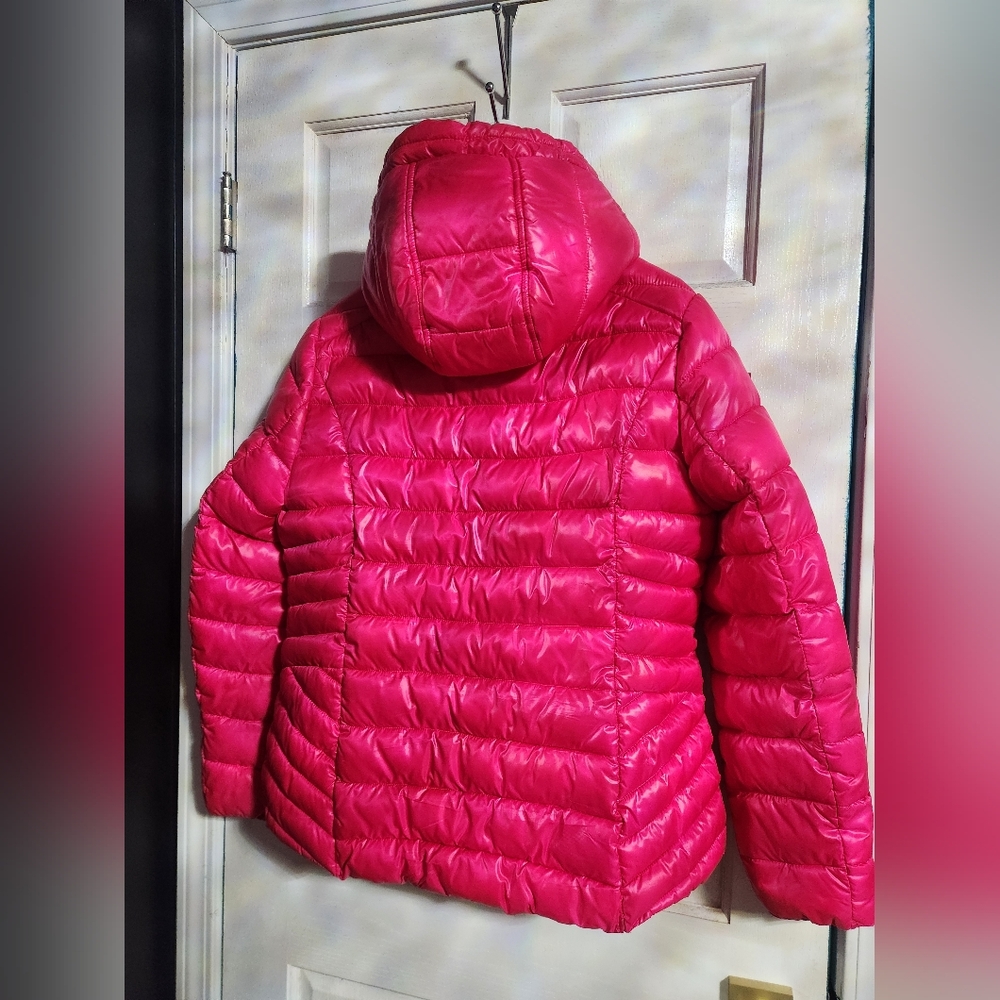 Guess Pink Puffer Womens Jacket Coat Size XL - Picture 4 of 7